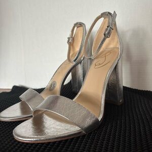 🆕Sam Edelman Ankle Strap Silver Heels